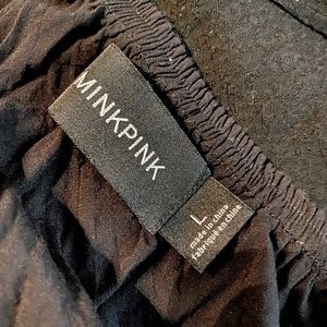 LG MINKPINK Black High Low Backless Halter Dress